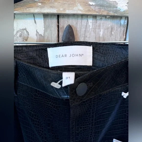 Dear John Jeanne Super High Rise Flare Cropped Jeans Size 31 (12) NWT BLACK - Picture 3 of 16